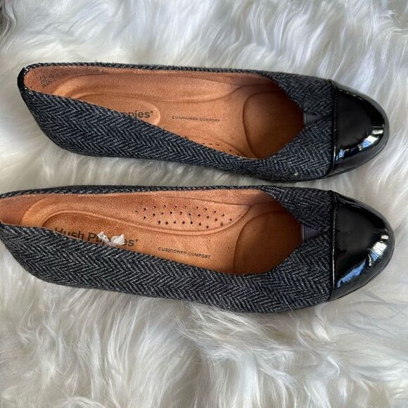 Hush Puppies cushioned comfort wedge style shoe, black/grey - Picture 8 of 10